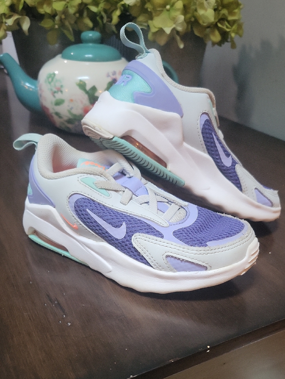 Nike Kids Airmax in Purple & Mint